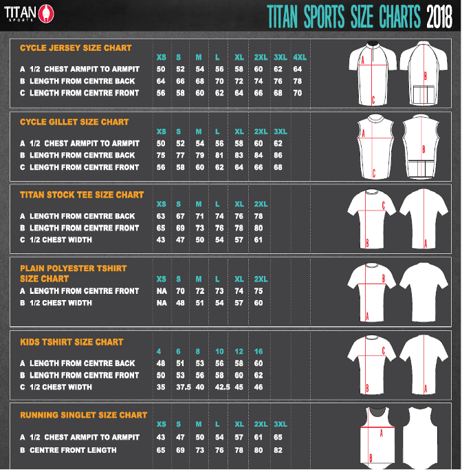 Terms Of Business & Size Charts | Titan Sports